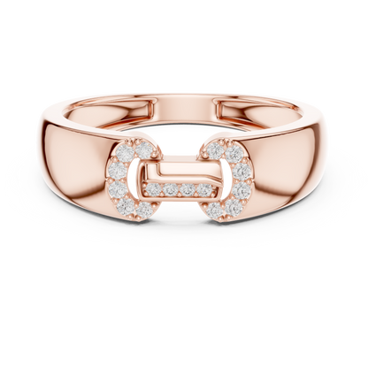 Interlocking Link Round Lab Grown Diamond Ring