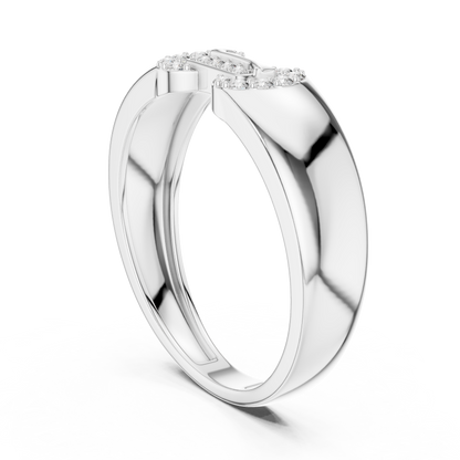Interlocking Link Round Lab Grown Diamond Ring