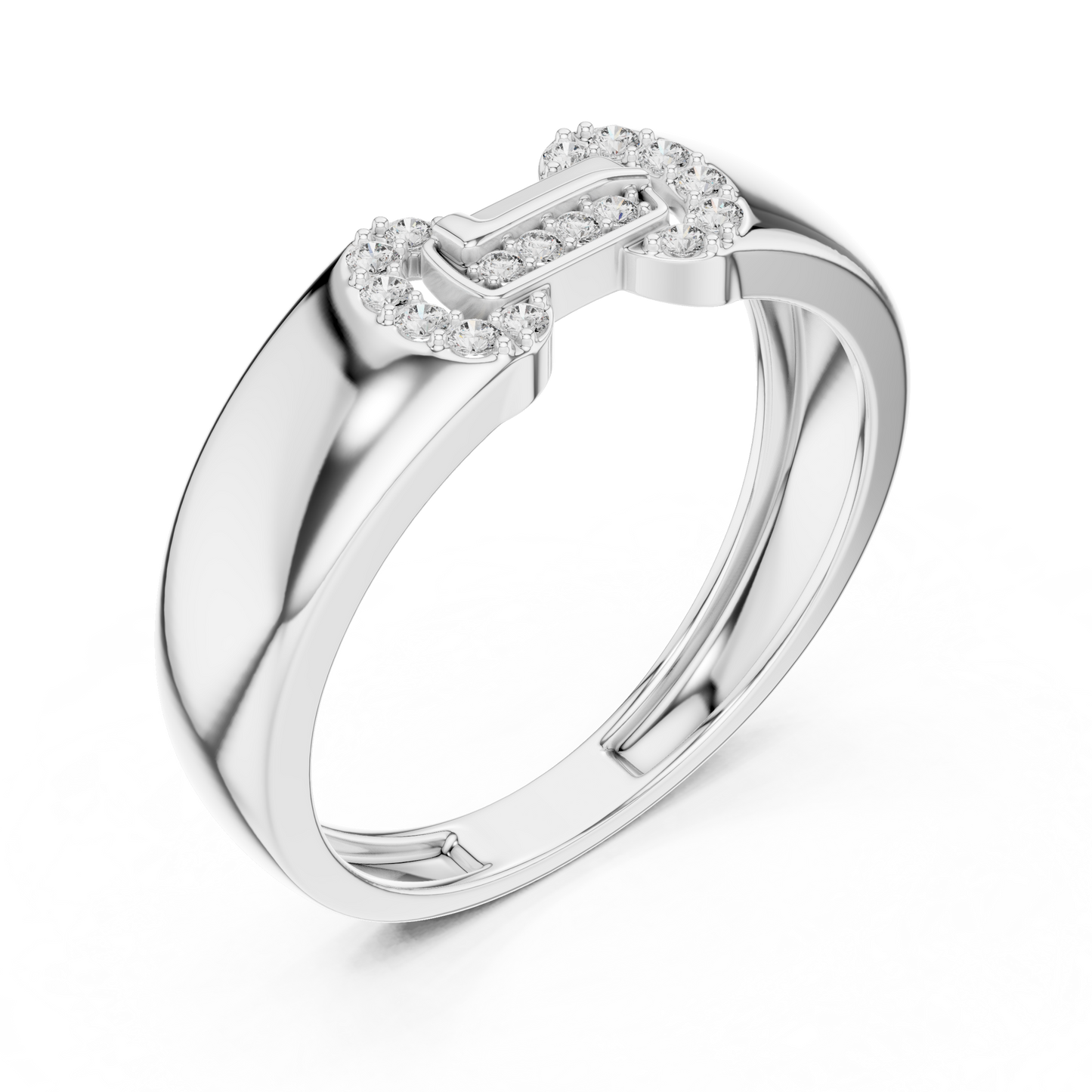 Interlocking Link Round Lab Grown Diamond Ring