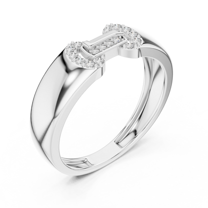 Interlocking Link Round Lab Grown Diamond Ring