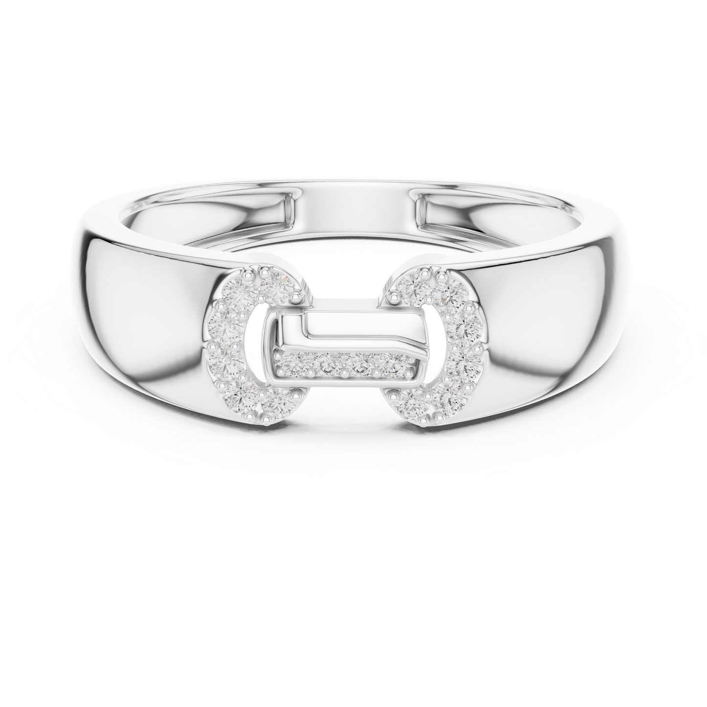 Interlocking Link Round Lab Grown Diamond Ring