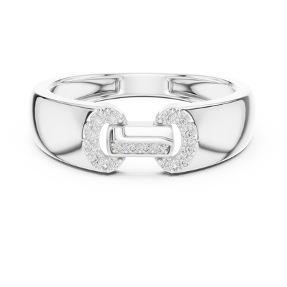 Interlocking Link Round Lab Grown Diamond Ring