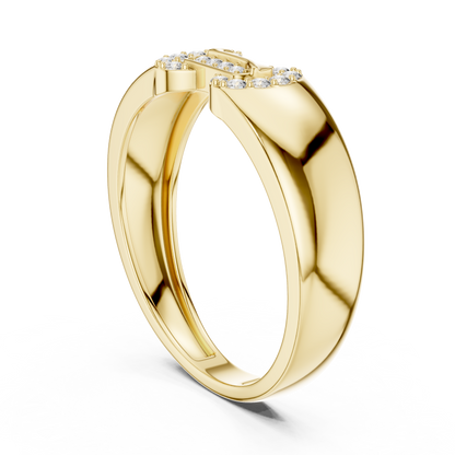 Interlocking Link Round Lab Grown Diamond Ring