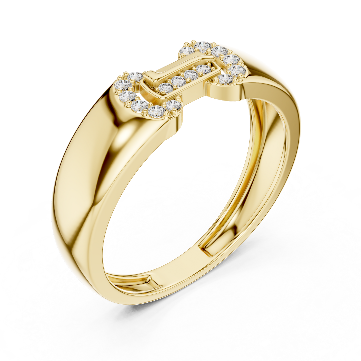 Interlocking Link Round Lab Grown Diamond Ring