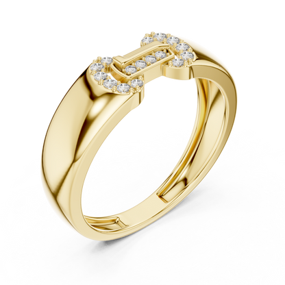 Interlocking Link Round Lab Grown Diamond Ring