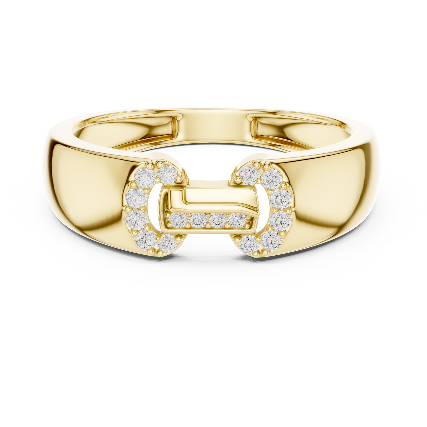 Interlocking Link Round Lab Grown Diamond Ring