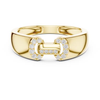 Interlocking Link Round Lab Grown Diamond Ring