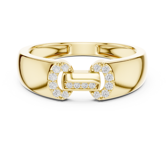Interlocking Link Round Lab Grown Diamond Ring