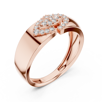 Interlocking C-Shape Round Lab Grown Diamond Ring