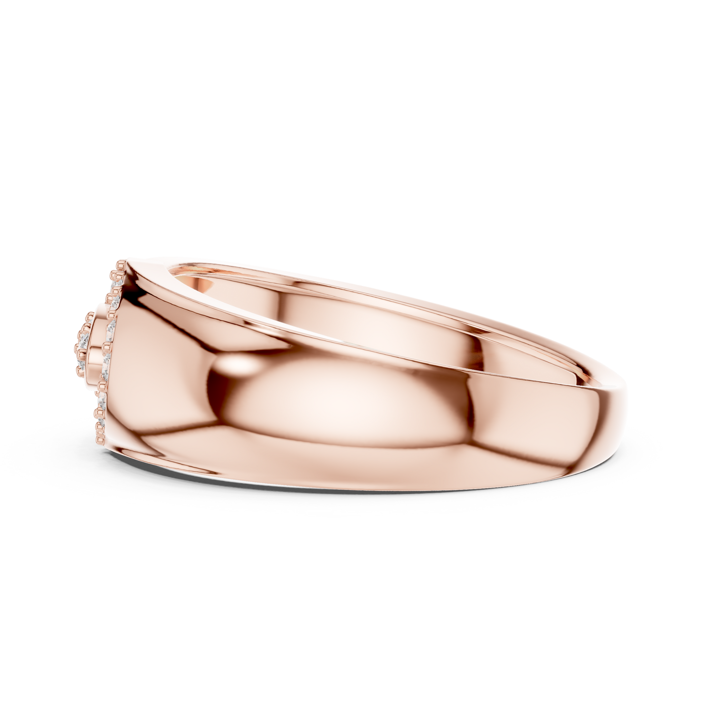 Interlocking C-Shape Round Lab Grown Diamond Ring