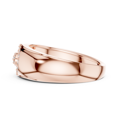 Interlocking C-Shape Round Lab Grown Diamond Ring