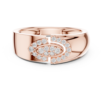 Interlocking C-Shape Round Lab Grown Diamond Ring