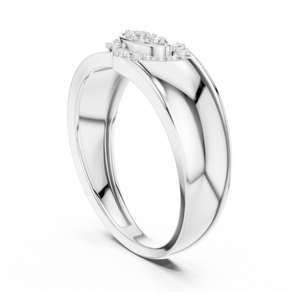 Interlocking C-Shape Round Lab Grown Diamond Ring