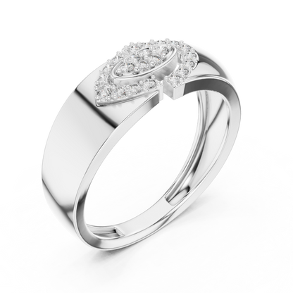Interlocking C-Shape Round Lab Grown Diamond Ring