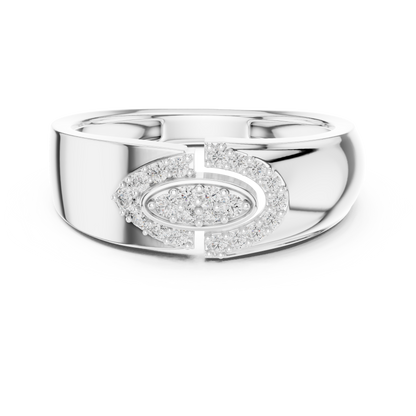 Interlocking C-Shape Round Lab Grown Diamond Ring