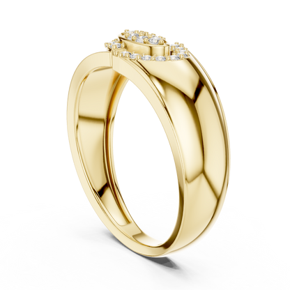 Interlocking C-Shape Round Lab Grown Diamond Ring