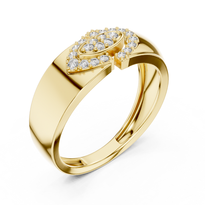 Interlocking C-Shape Round Lab Grown Diamond Ring