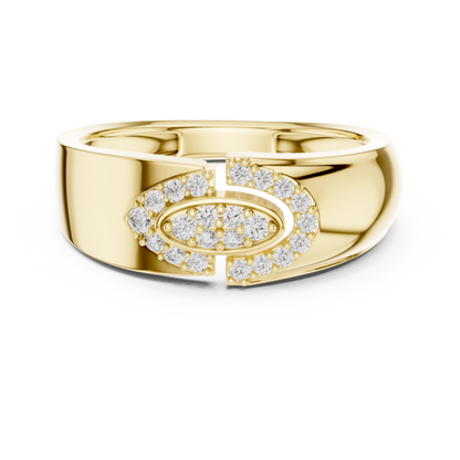Interlocking C-Shape Round Lab Grown Diamond Ring