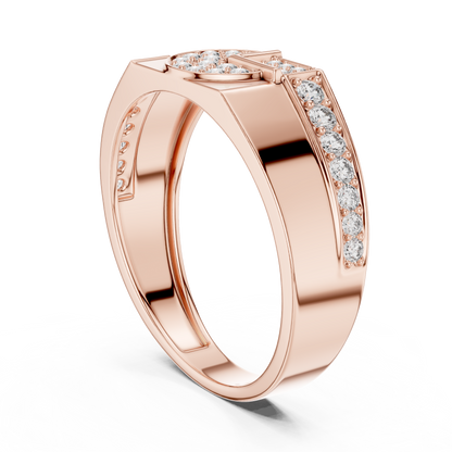 Geometric Semi-Circle Round Lab Grown Diamond Ring