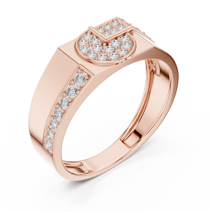 Geometric Semi-Circle Round Lab Grown Diamond Ring