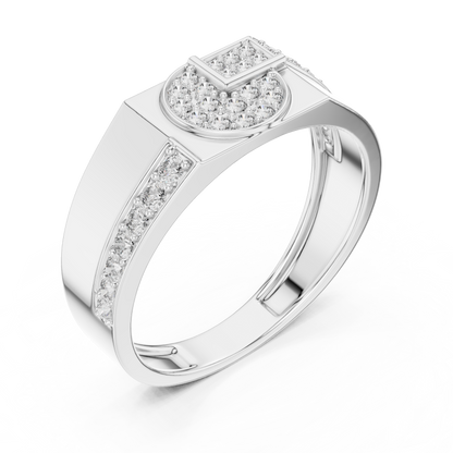 Geometric Semi-Circle Round Lab Grown Diamond Ring