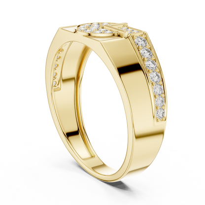 Geometric Semi-Circle Round Lab Grown Diamond Ring