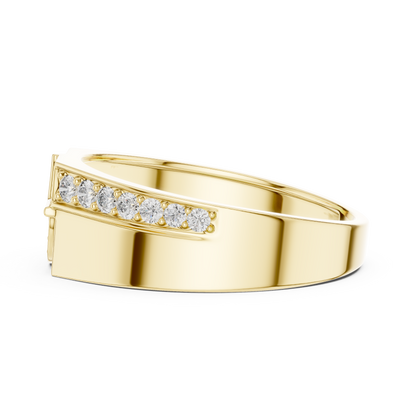 Geometric Semi-Circle Round Lab Grown Diamond Ring