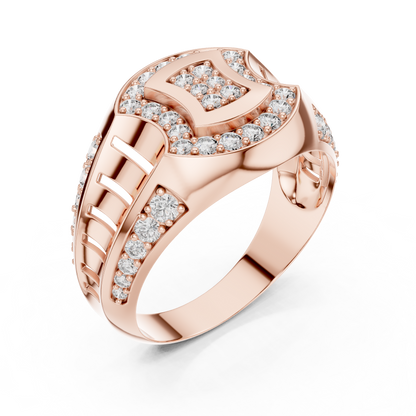 Architectural Lab Grown Diamond Ring in 14K Yellow Gold