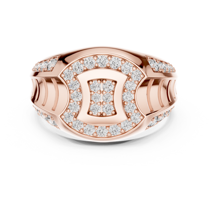 Architectural Lab Grown Diamond Ring in 14K Yellow Gold