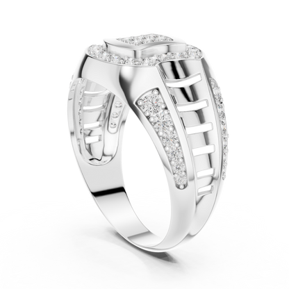 Architectural Lab Grown Diamond Ring in 14K Yellow Gold