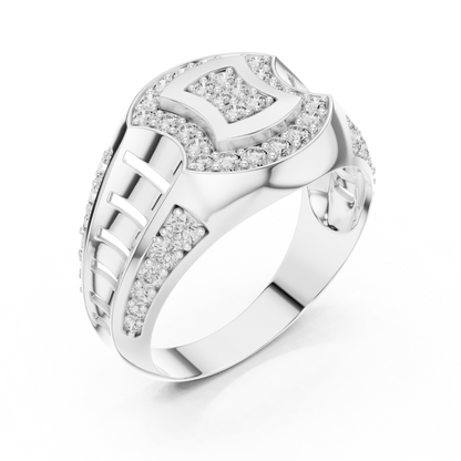 Architectural Lab Grown Diamond Ring in 14K Yellow Gold