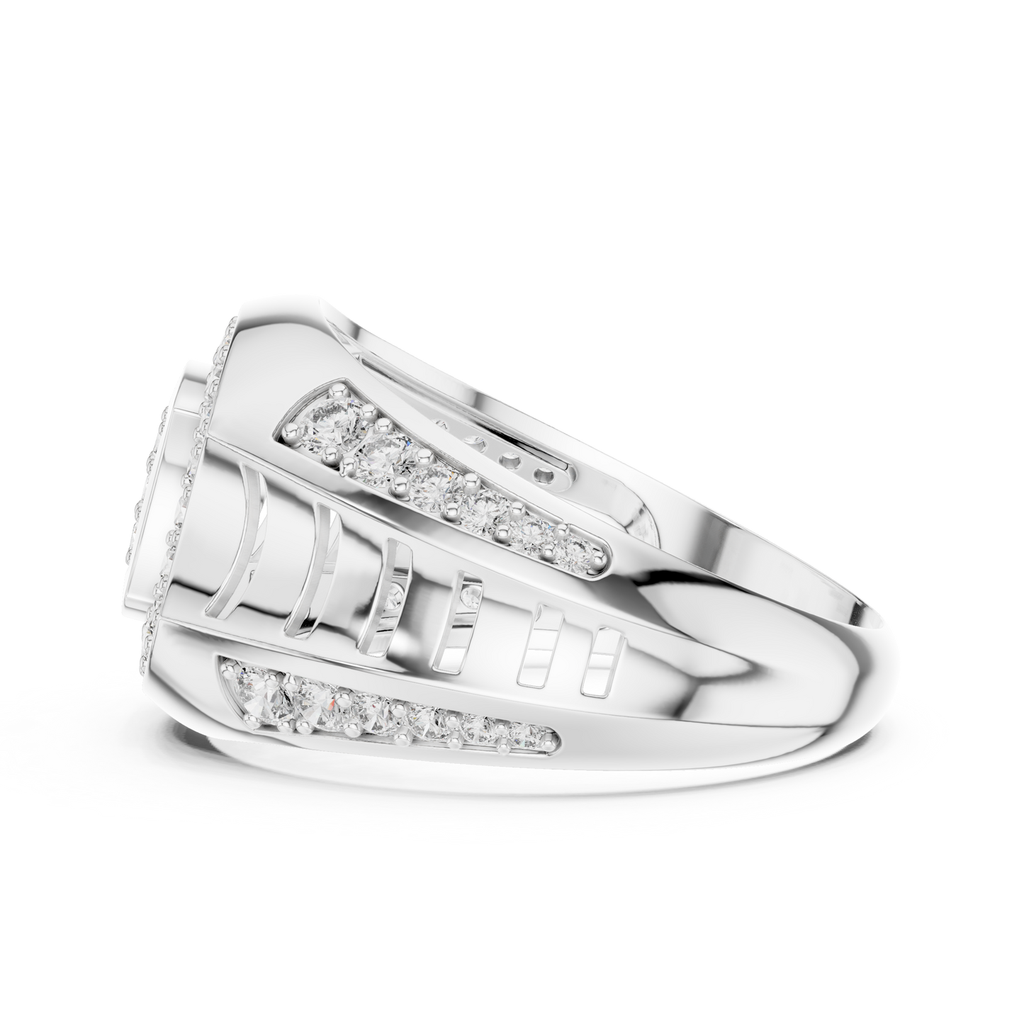 Architectural Lab Grown Diamond Ring in 14K Yellow Gold