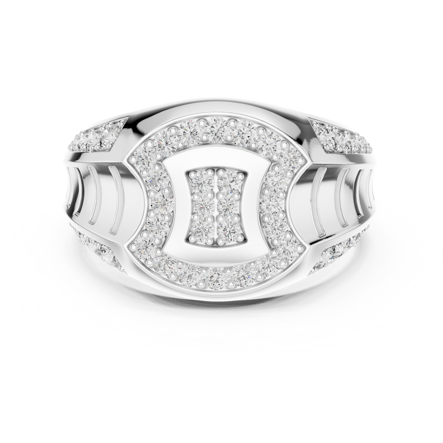 Architectural Lab Grown Diamond Ring in 14K Yellow Gold