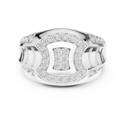 Architectural Lab Grown Diamond Ring in 14K Yellow Gold