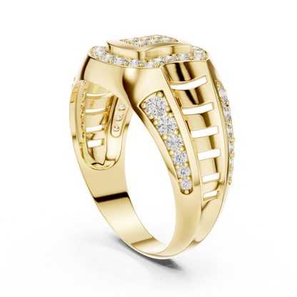 Architectural Lab Grown Diamond Ring in 14K Yellow Gold