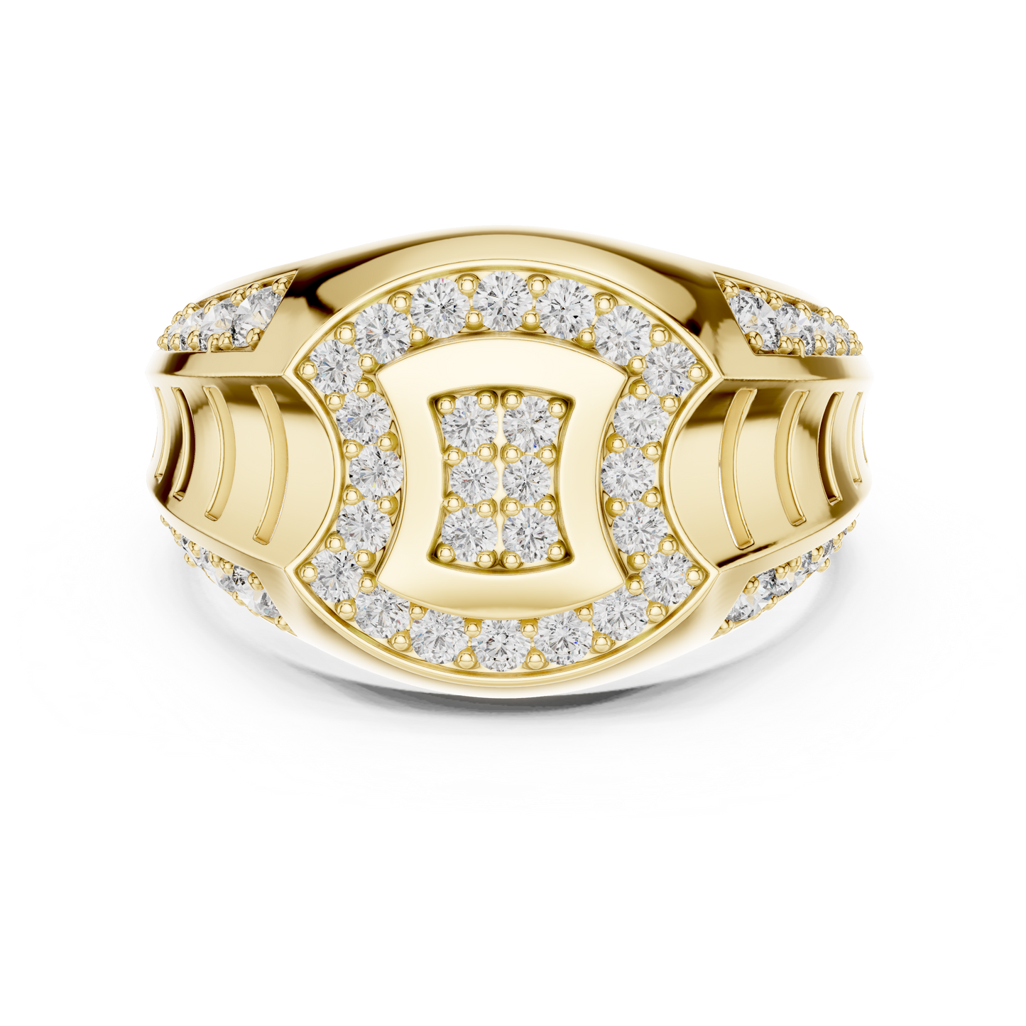 Architectural Lab Grown Diamond Ring in 14K Yellow Gold
