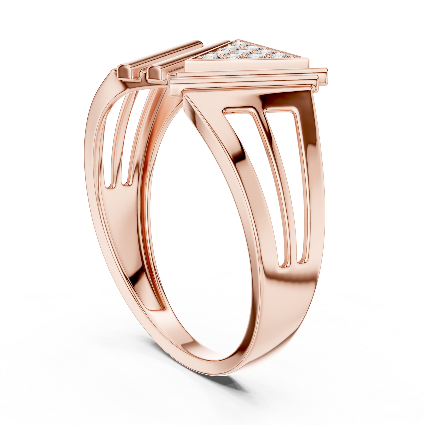 Multi Level Geometric Cluster Lab Grown Diamond Ring