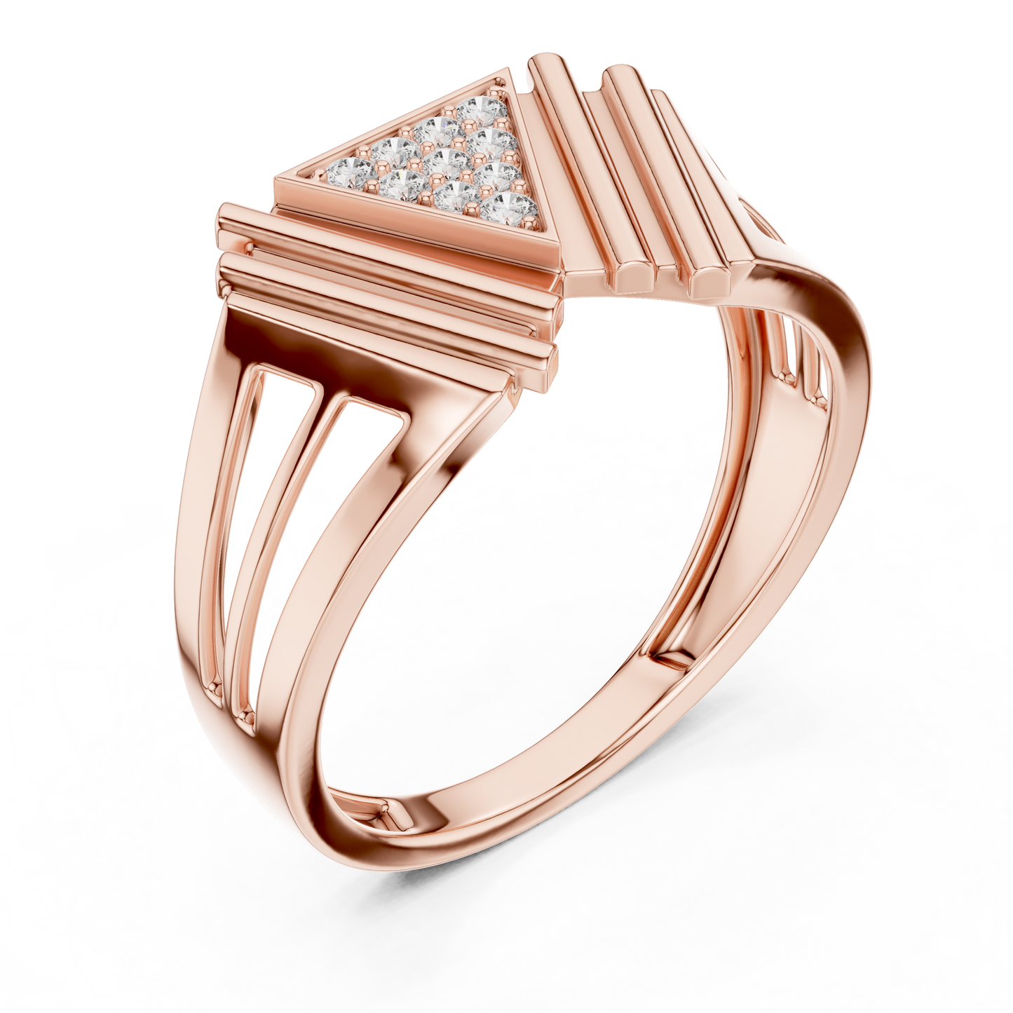 Multi Level Geometric Cluster Lab Grown Diamond Ring
