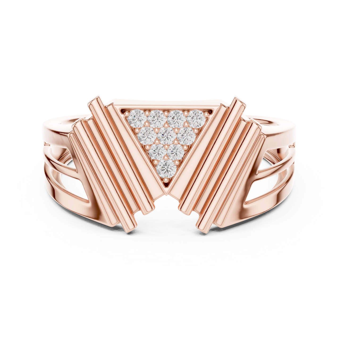 Multi Level Geometric Cluster Lab Grown Diamond Ring