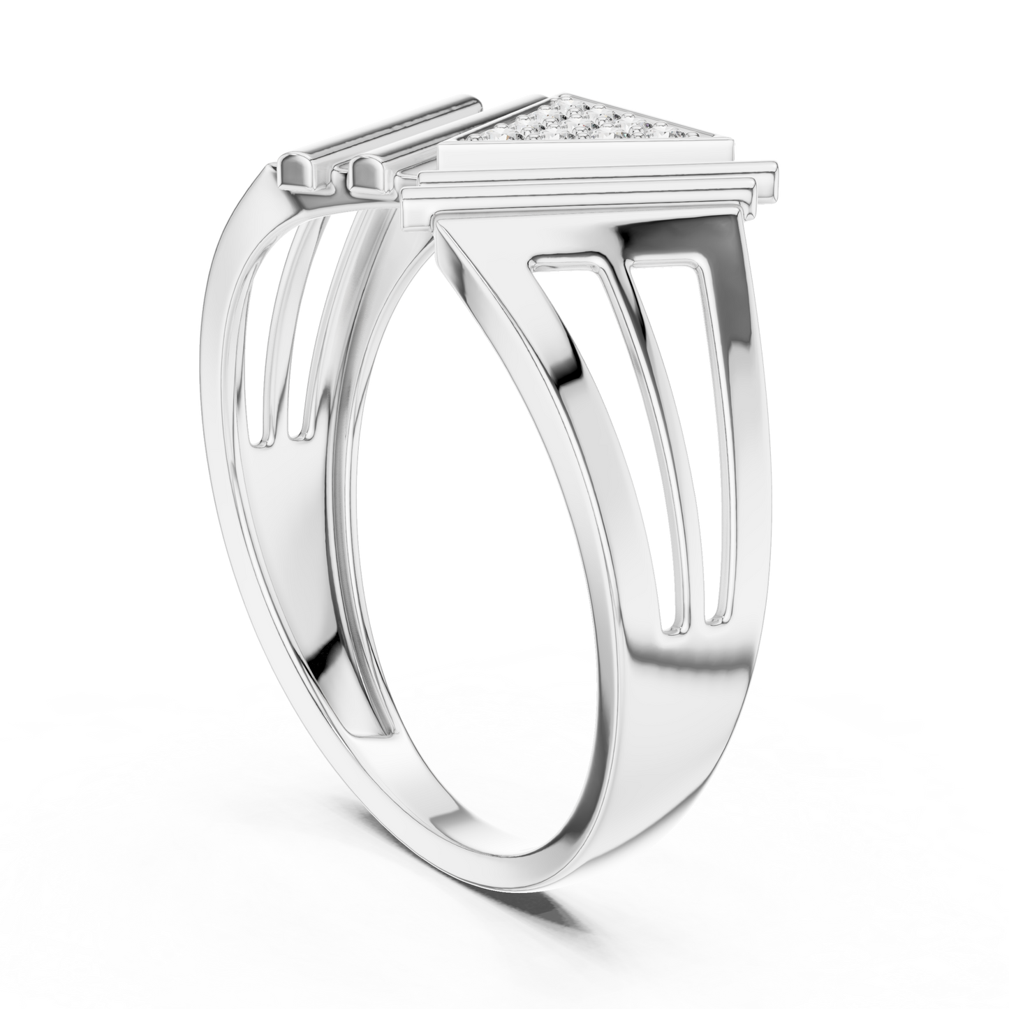 Multi Level Geometric Cluster Lab Grown Diamond Ring