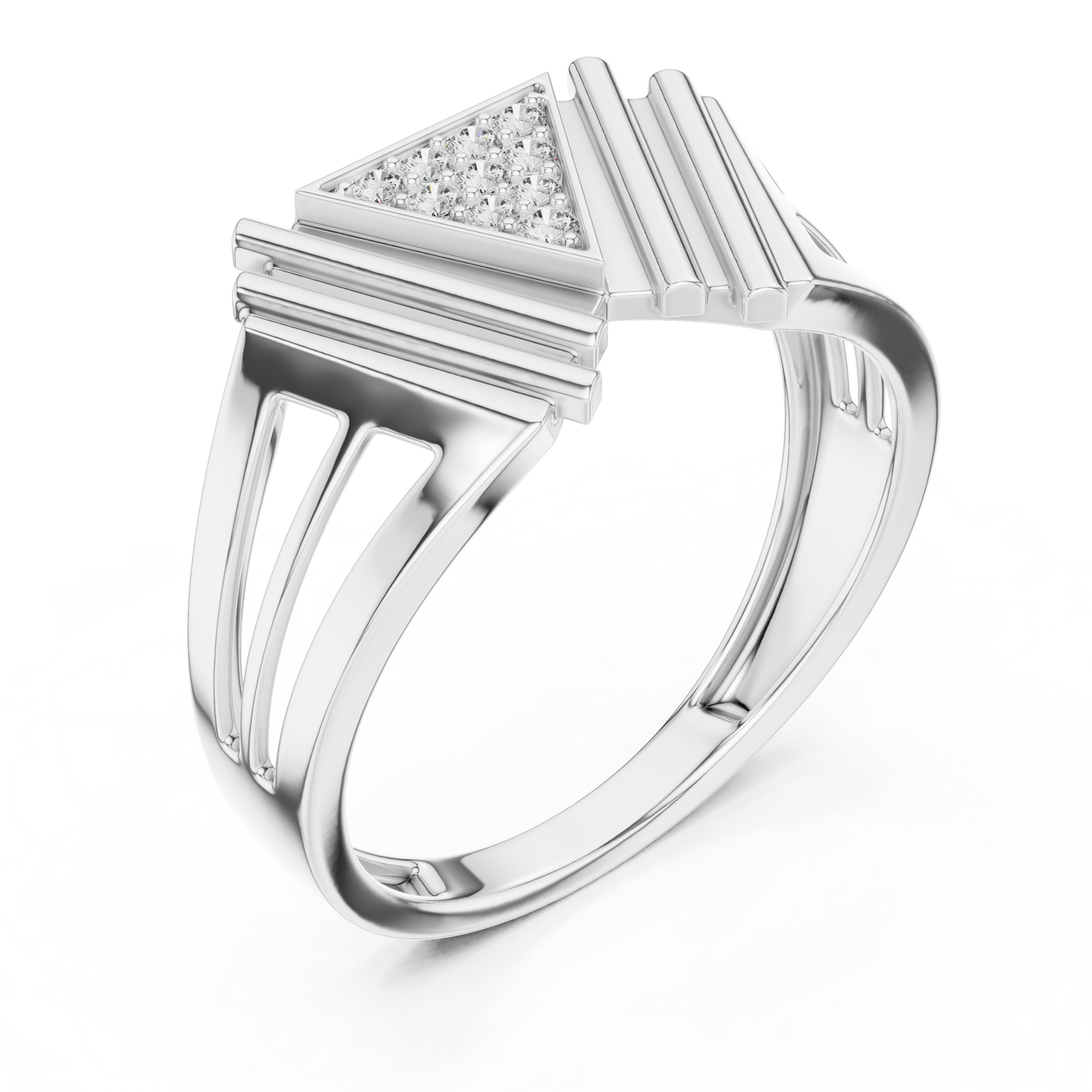 Multi Level Geometric Cluster Lab Grown Diamond Ring