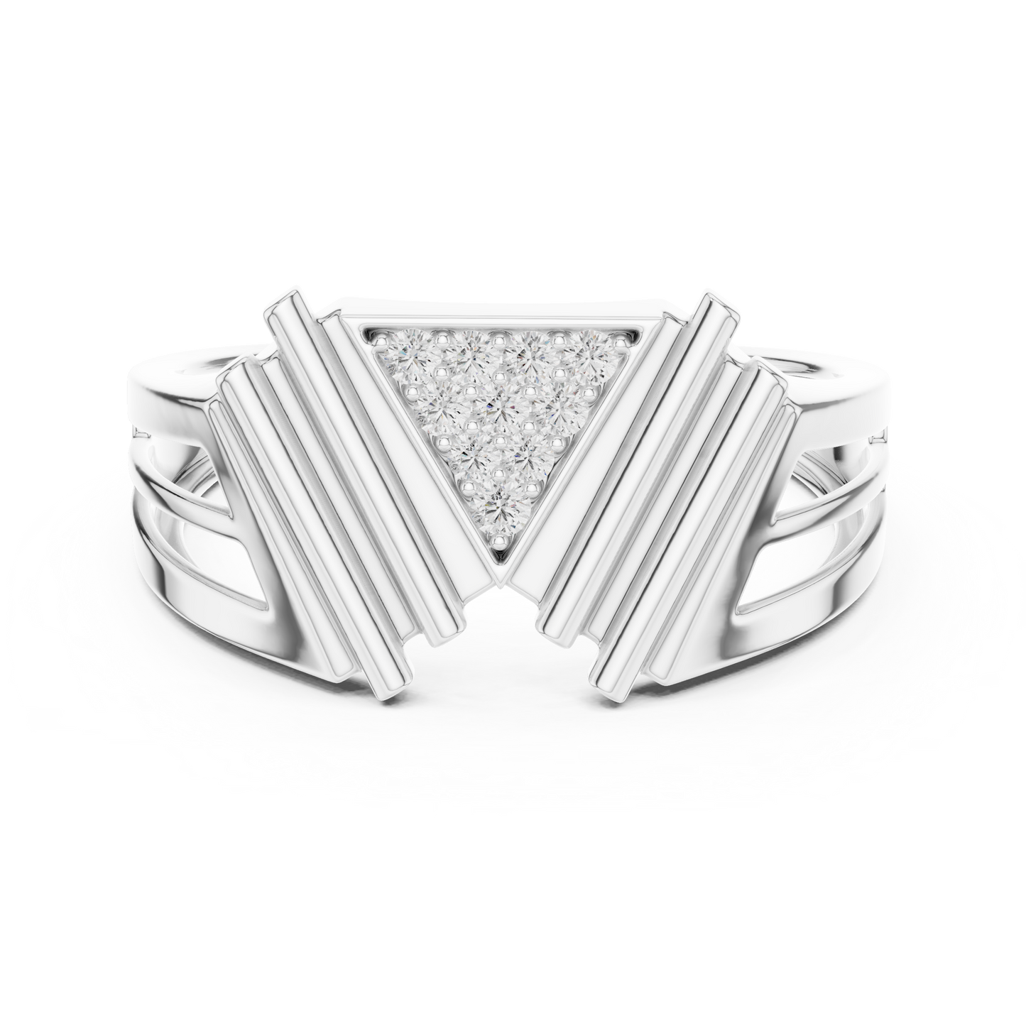 Multi Level Geometric Cluster Lab Grown Diamond Ring