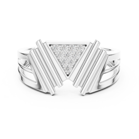 Multi Level Geometric Cluster Lab Grown Diamond Ring