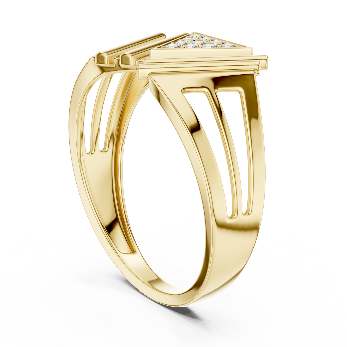 Multi Level Geometric Cluster Lab Grown Diamond Ring