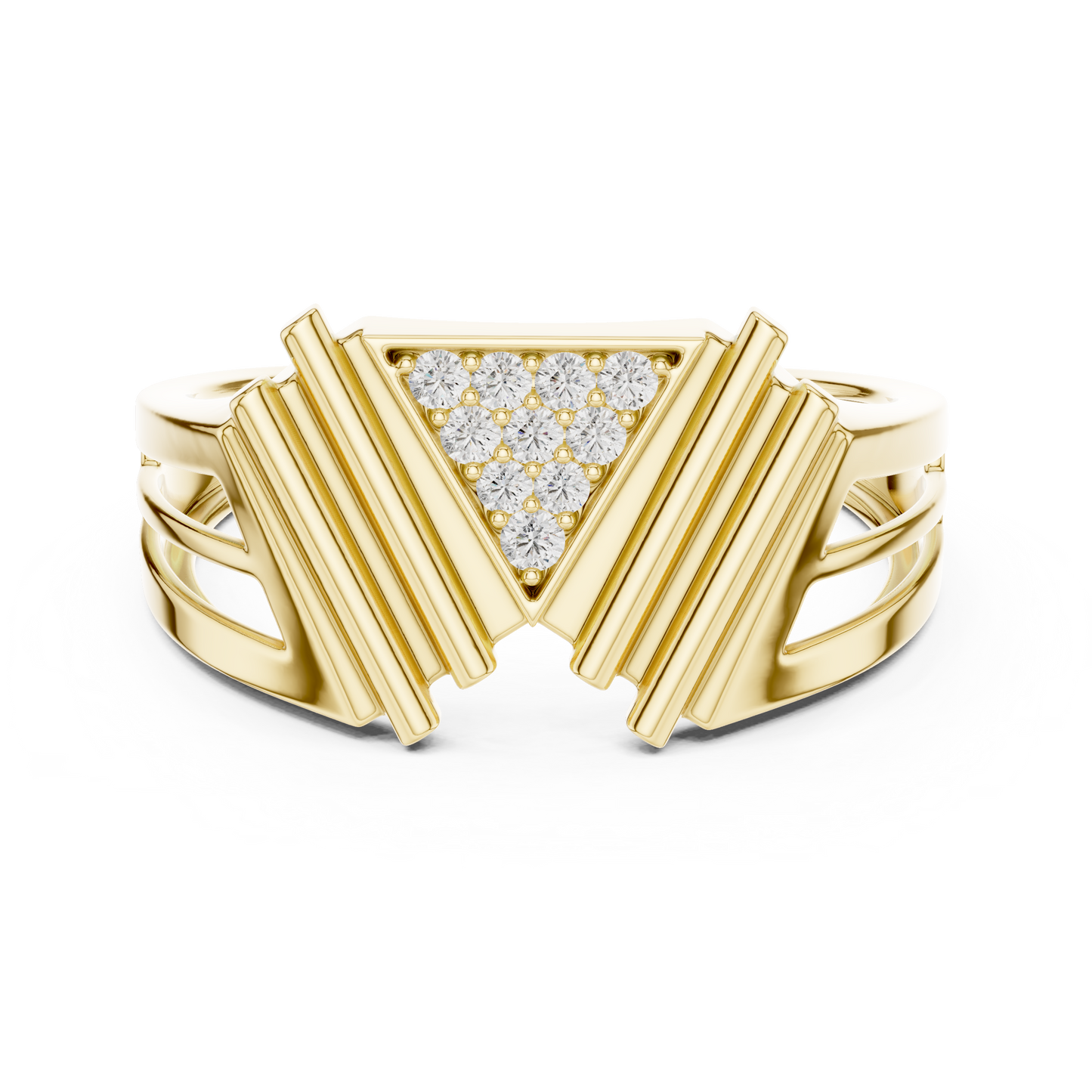 Multi Level Geometric Cluster Lab Grown Diamond Ring