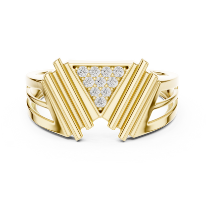 Multi Level Geometric Cluster Lab Grown Diamond Ring