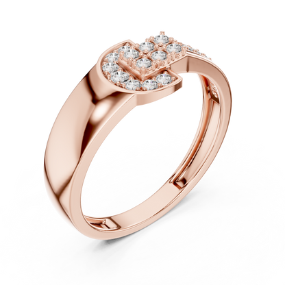 Art Deco Lab Grown Diamond Ring in 14K Rose Gold