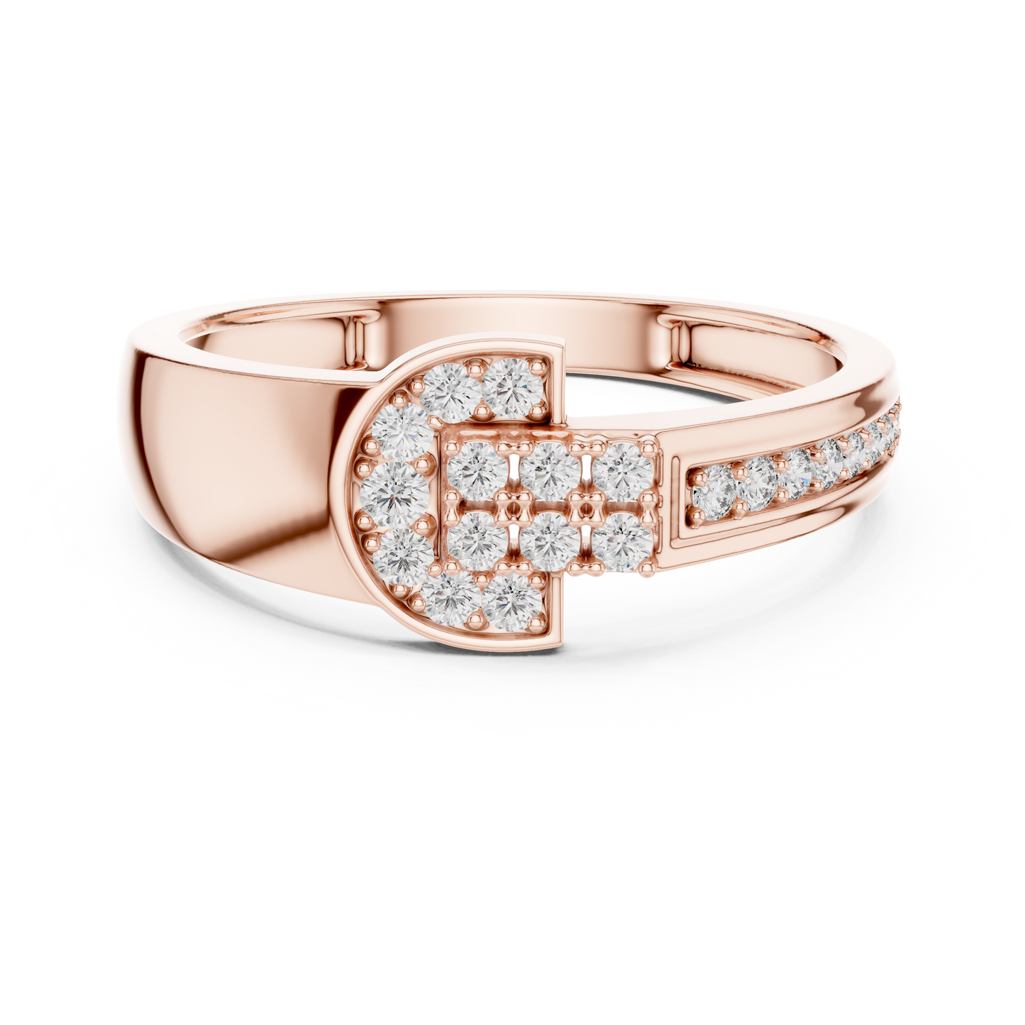 Art Deco Lab Grown Diamond Ring in 14K Rose Gold