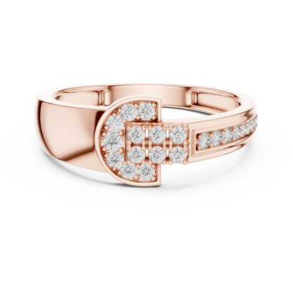 Art Deco Lab Grown Diamond Ring in 14K Rose Gold