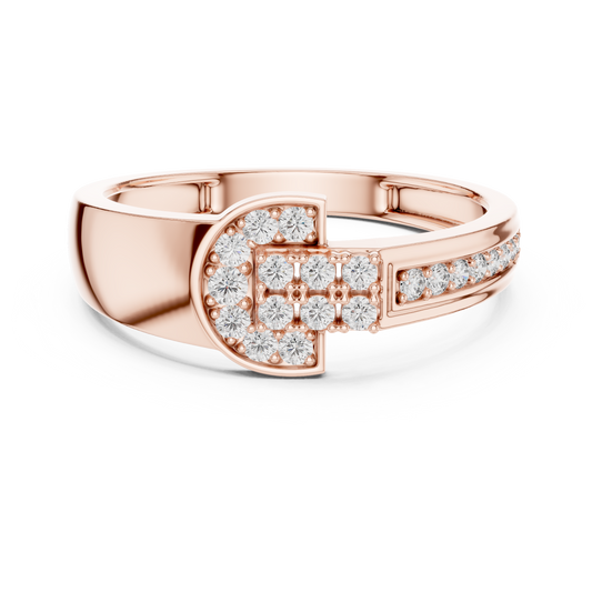 Art Deco Lab Grown Diamond Ring in 14K Rose Gold